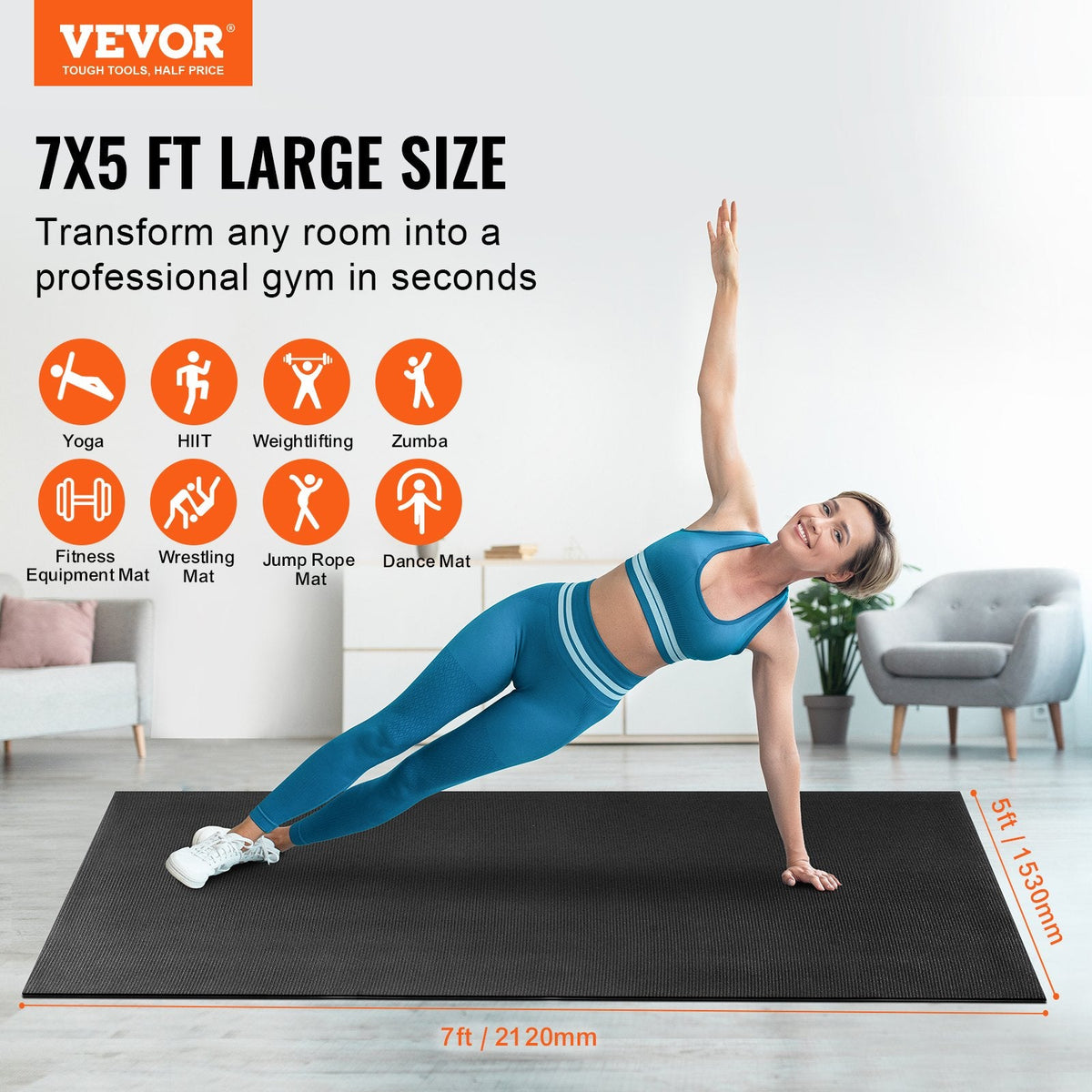 GrandFlex Mat strong grip PVC anti-slip surface and dot bottom