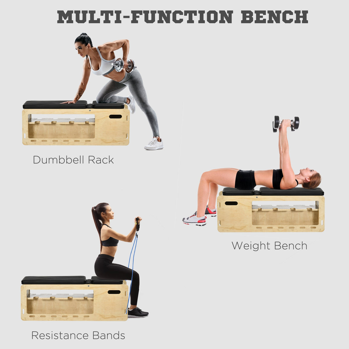 OakFlex Multi-Function Bench hidden storage compartment open