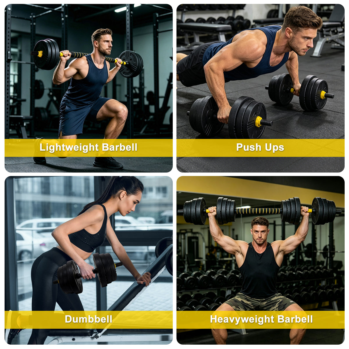 PowerGrip Adjustable Dumbbell Set – 45 lbs (Pair)