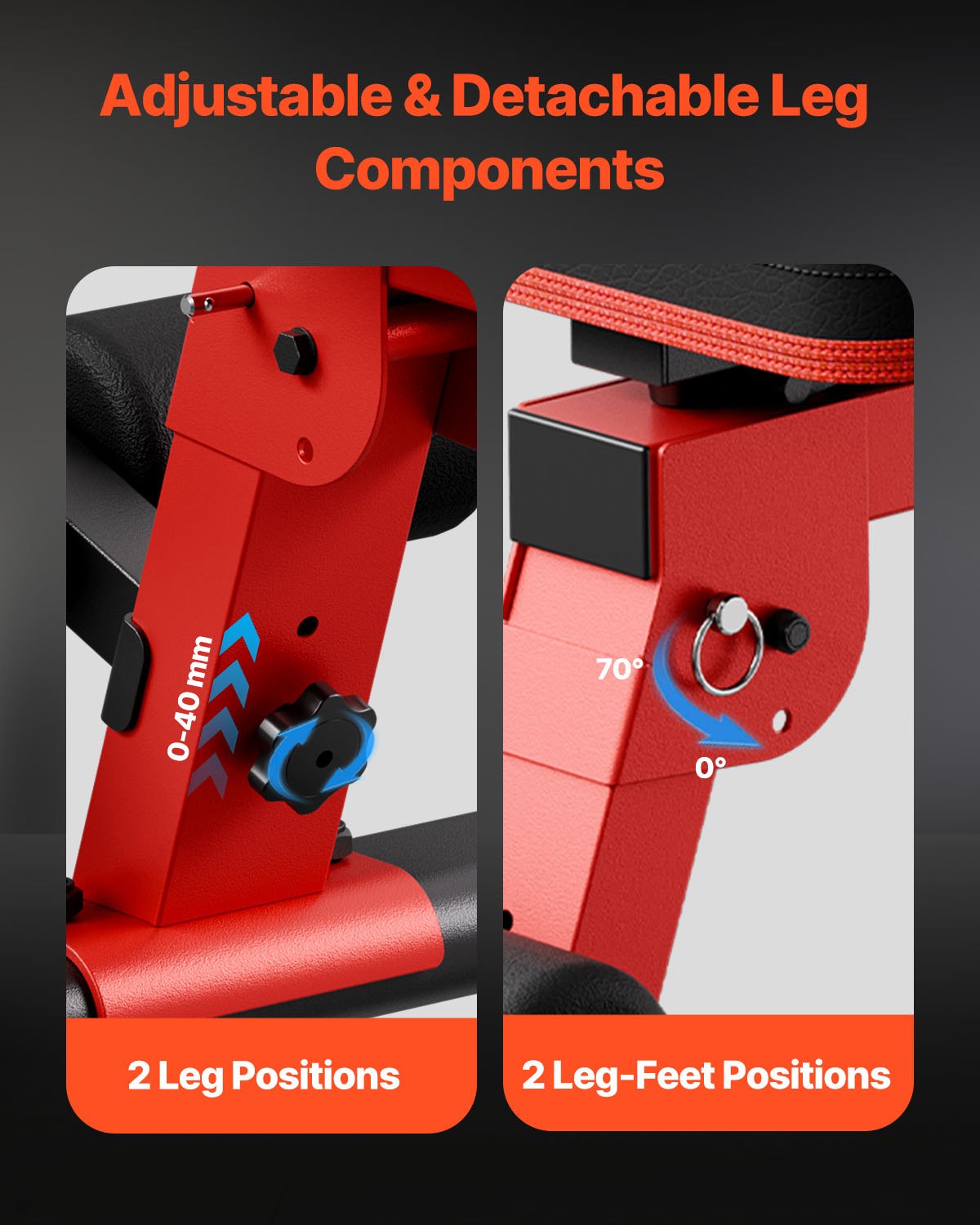 FlexLift Pro Incline Bench adjustable detachable leg components