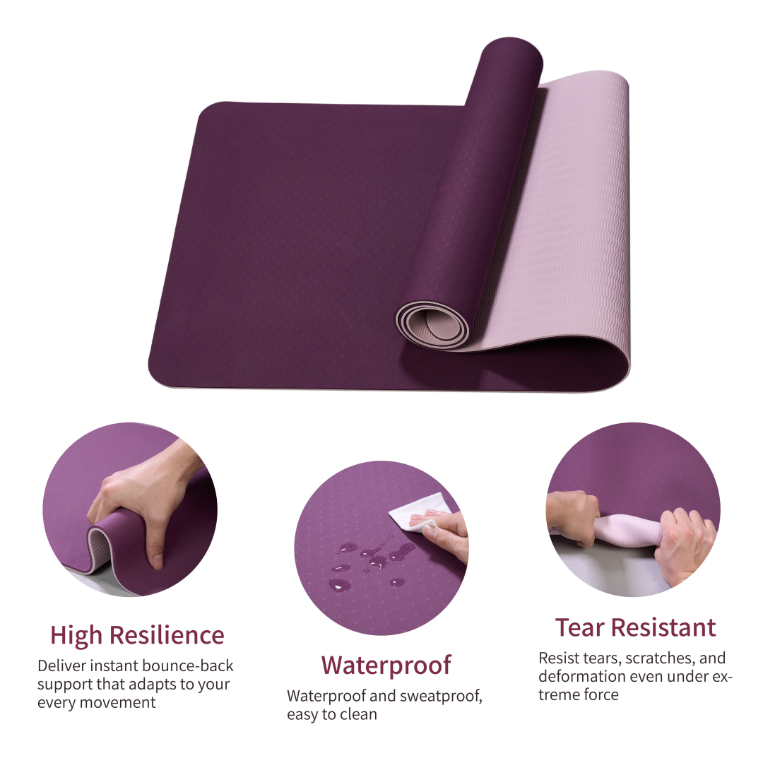 ZenFlow Yoga Mat double-sided non-slip textures front and back