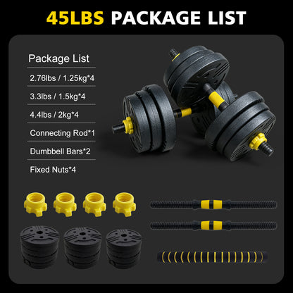 PowerGrip Adjustable Dumbbell Set – 45 lbs (Pair)